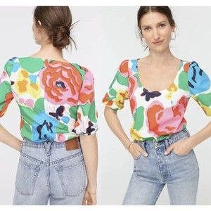 J.Crew Sz 12 Ratti Jardin Floral Cotton Poplin Top
